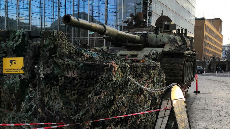Ukrainan armeijan tuhoama venäläinen tankki Helsingissä